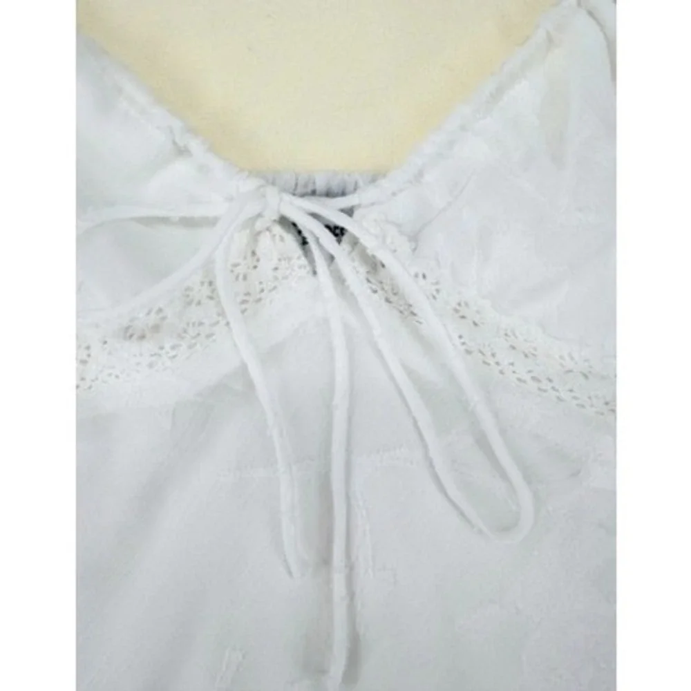 Princess Polly Floral Devore Lace Trim Mini Dress Size 8 White LIKE NEW - Picture 3 of 16